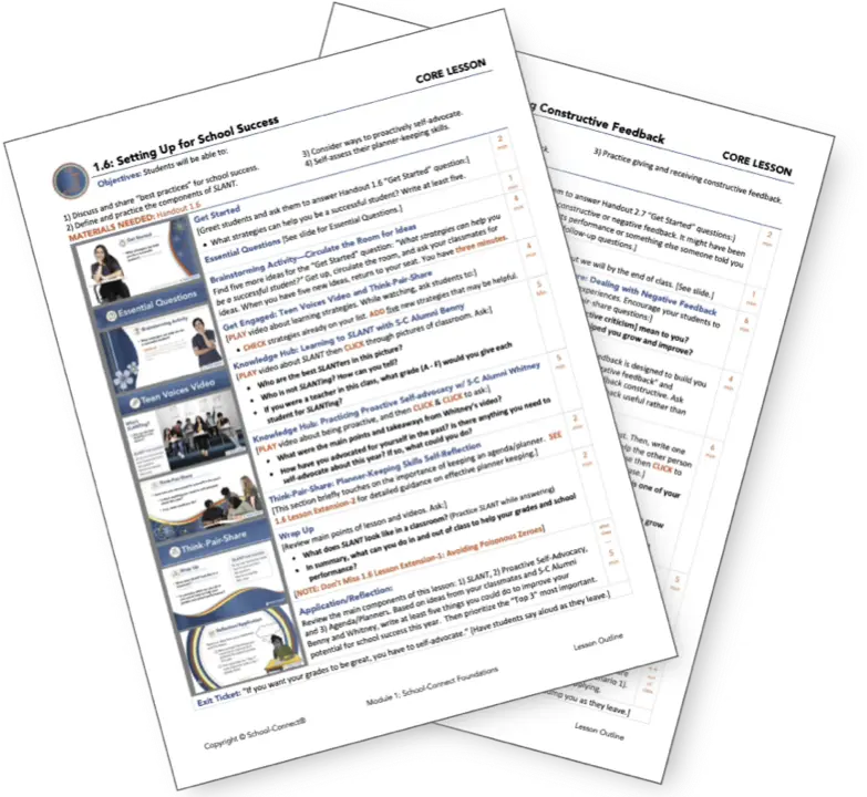 Two PDFs of School-Connect lesson plans