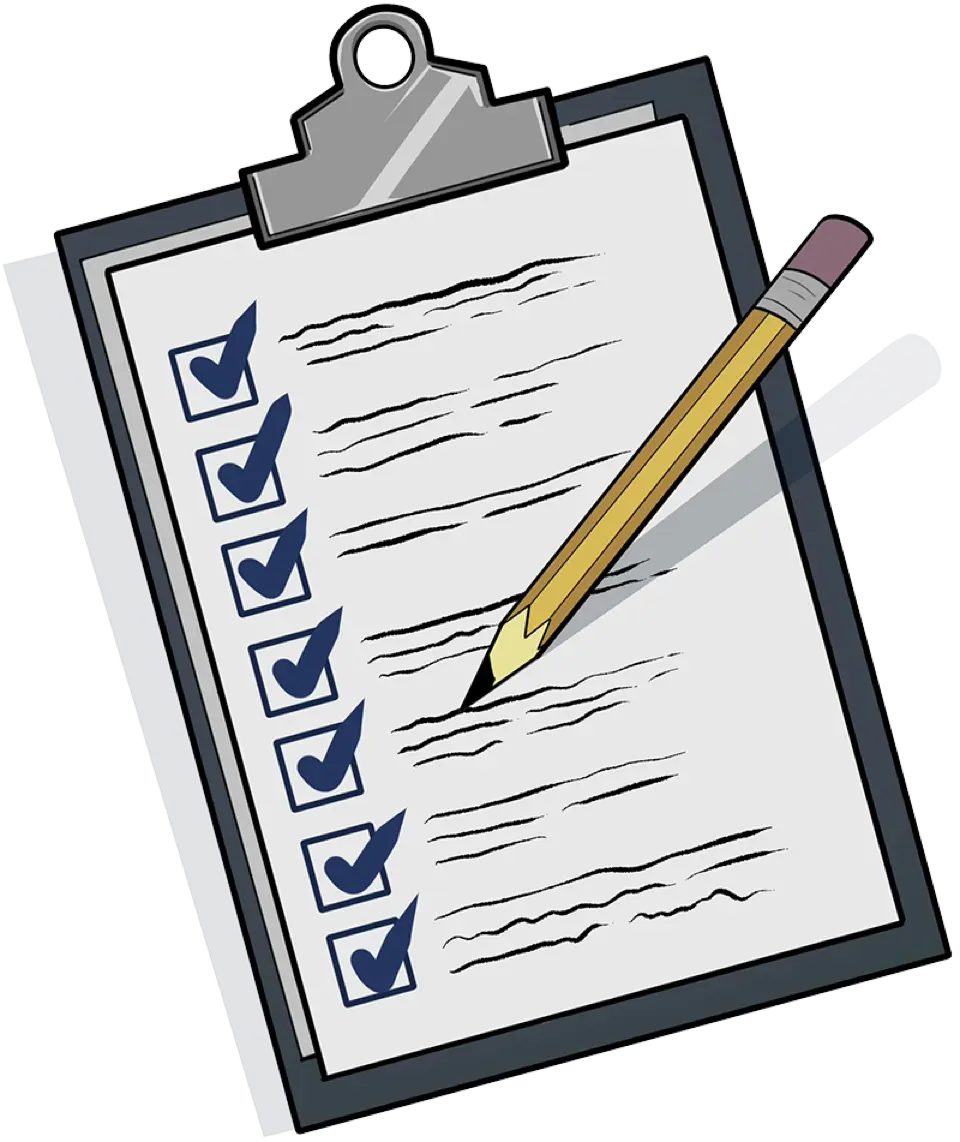 Graphic image of a checklist on a clipboard