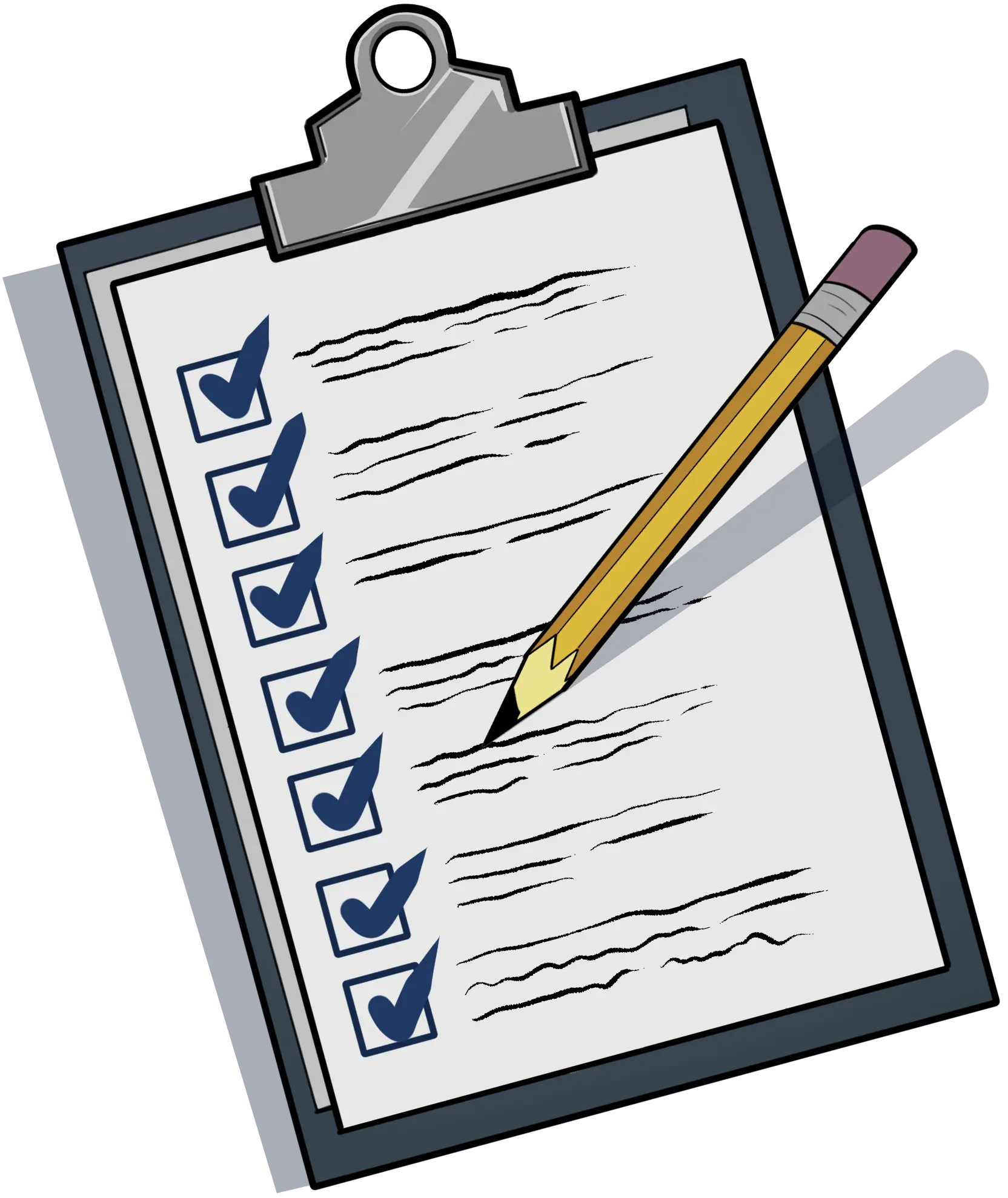 Graphic image of a checklist on a clipboard