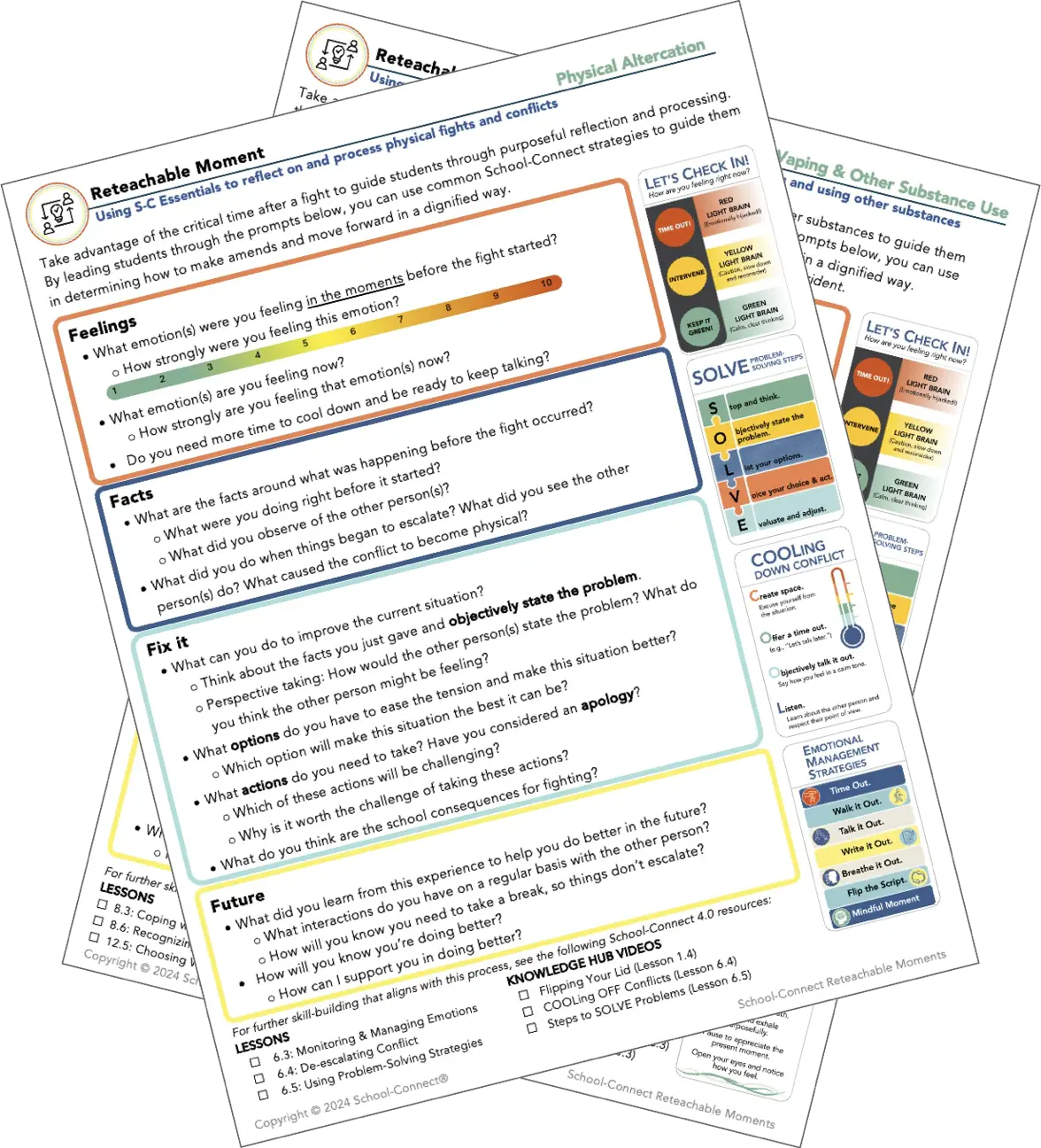 Two samples of School-Connect's Reteachable Moments (Intervention Guides)