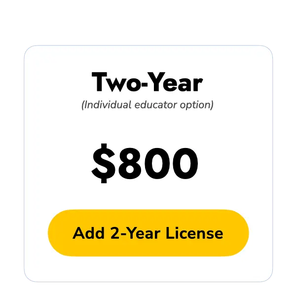Two School-Year Individual License for up a single Educator at $800