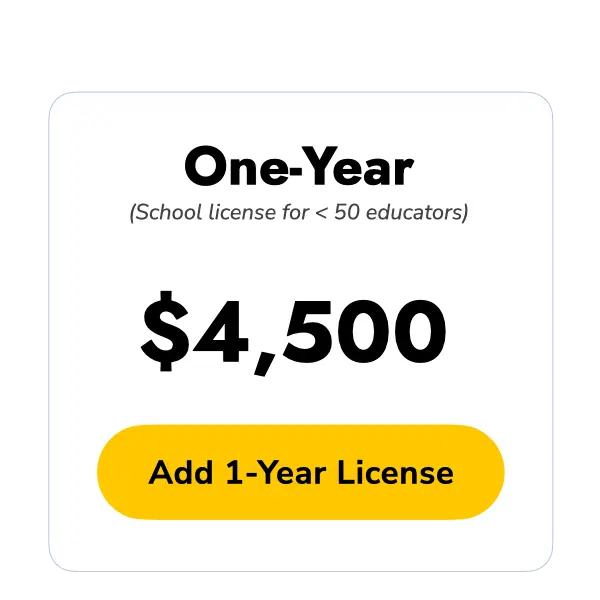 One School-Year Small School License for up to 50 Educators at $4500